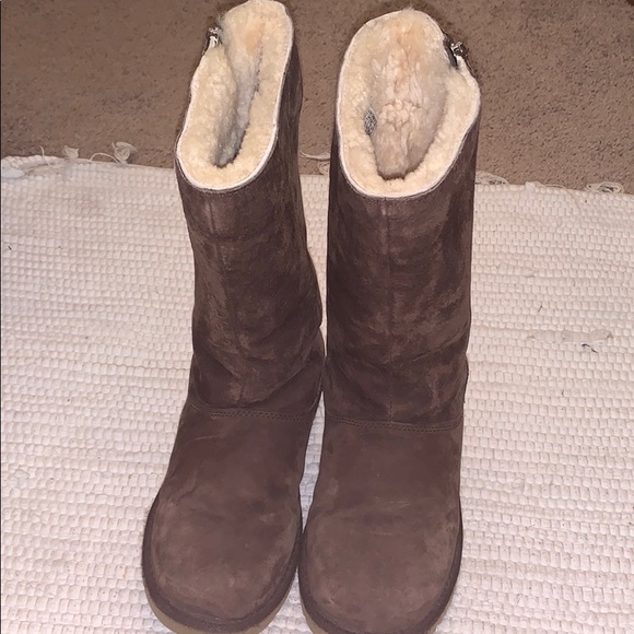 Ugg tall rainbow zip chocolate boot - Picture 4 of 6